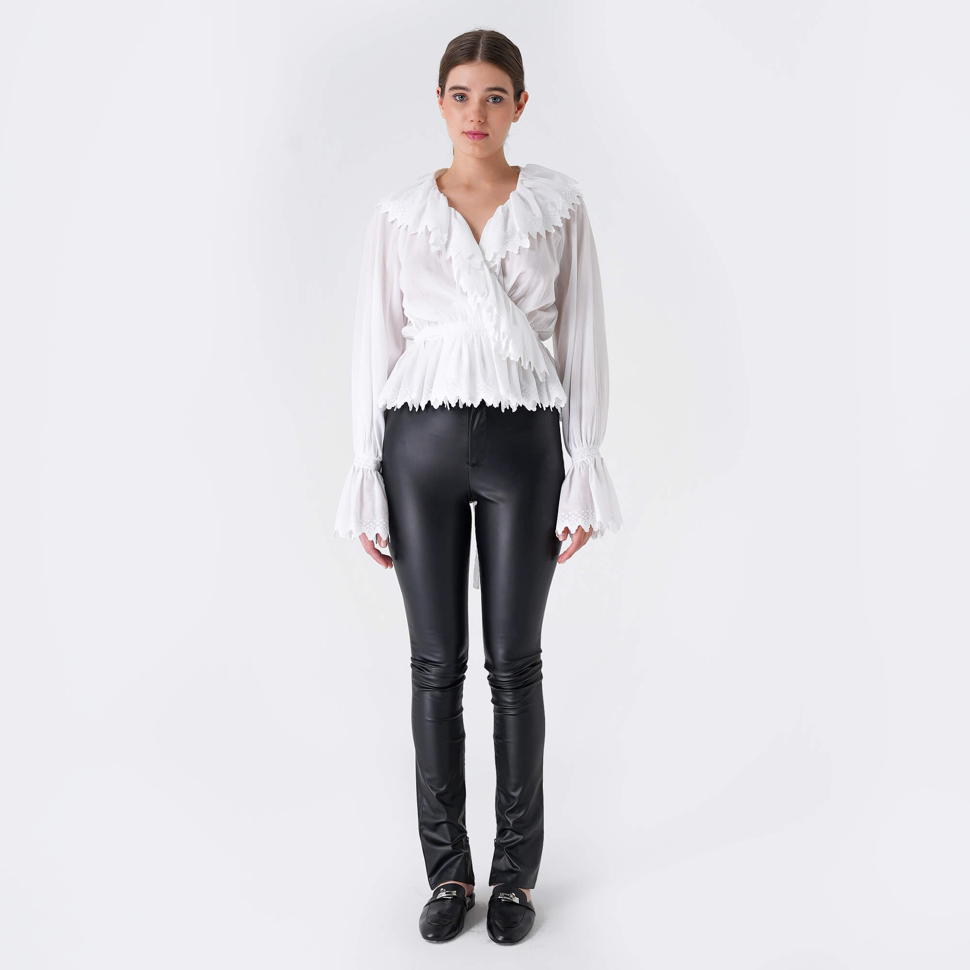 Etro - White Cotton&Lace Ruffle Shirt